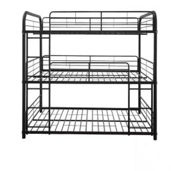 Triple Full Size Bunk Bed In Gunmetal