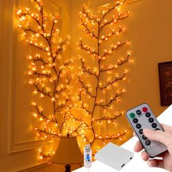 7.5FT 144 LED Pink Cherry Blossom Vine Lights, Remote, USB/Battery, 8 Modes