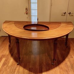 Antique 18th Century Regency Mahogany Hunt Table W/ Custom Protective Glass Top