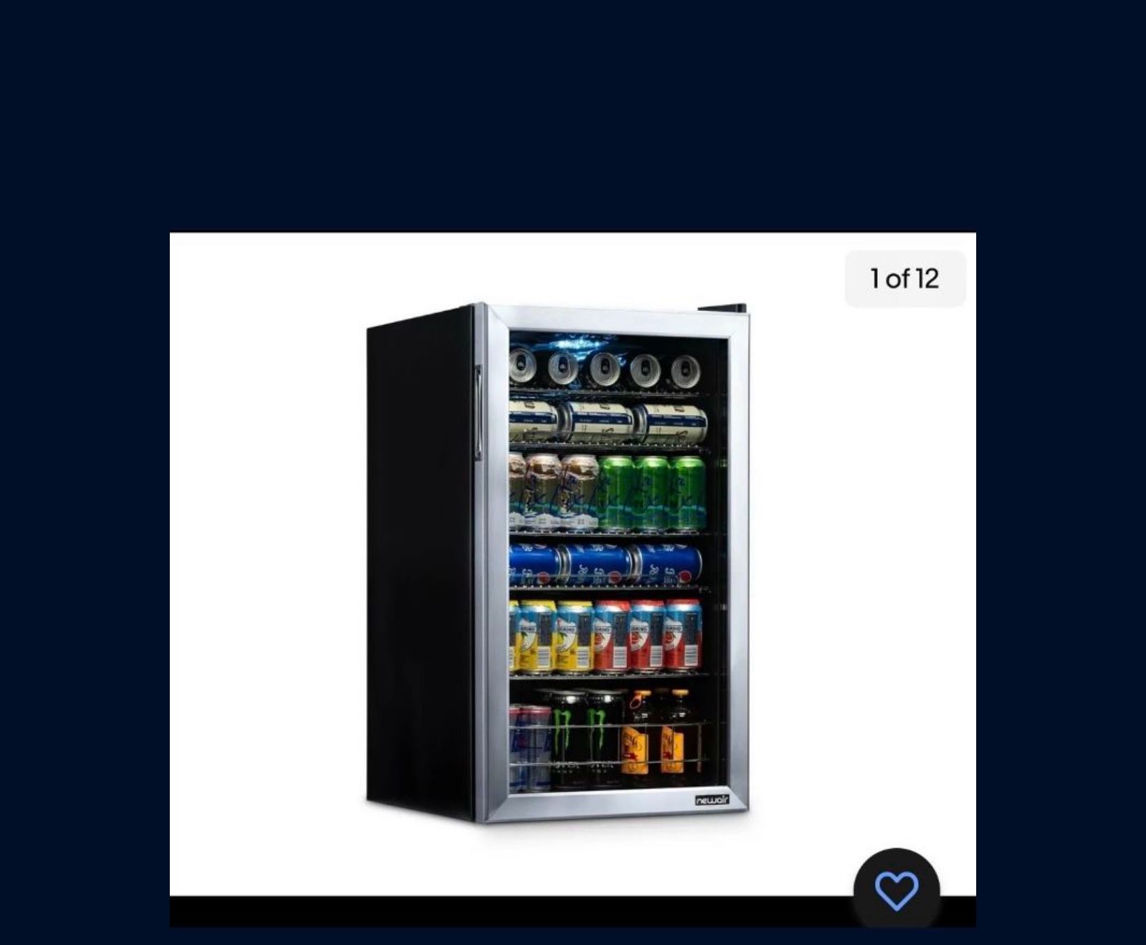 Newair 126 Can Freestanding Beverage Mini Fridge in Stainless Steel