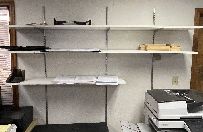 Adjustable Shelves 2shelves 12 Inch X 80 In And 1 Shelf 12 Inch X 49 Inch. All Cells Are 3/4 Inches Thick