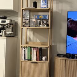 Walker Edison Transitional Reeded Narrow Open Bookshelf