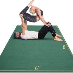 Brand New GXMMAT Extra Large 6x8ft, 7mm Non-Slip Yoga Mat, Thick Workout Mats in green color