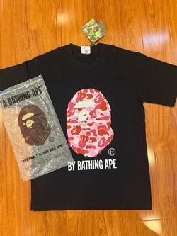 A Bathing Ape Pink Camo Logo Black T-Shirt