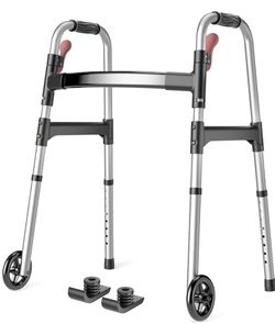  HOMLAND W1-SL Standard Walkers Lightweight Folding w/Wheels (NEW)