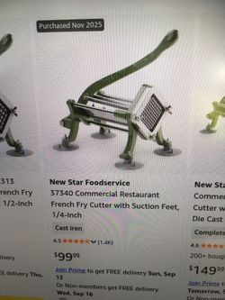 $60 New Star 1/4” french fry cutter potato slicer1/4”