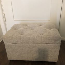 Grey Bench/Ottoman With Storage Space