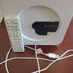 White Wall Mounted CD Player 