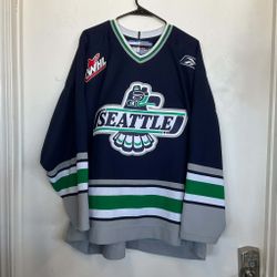 Vintage Seattle Thunderbirds WHL Pro Hockey Jersey Made In Canada Size: XXL