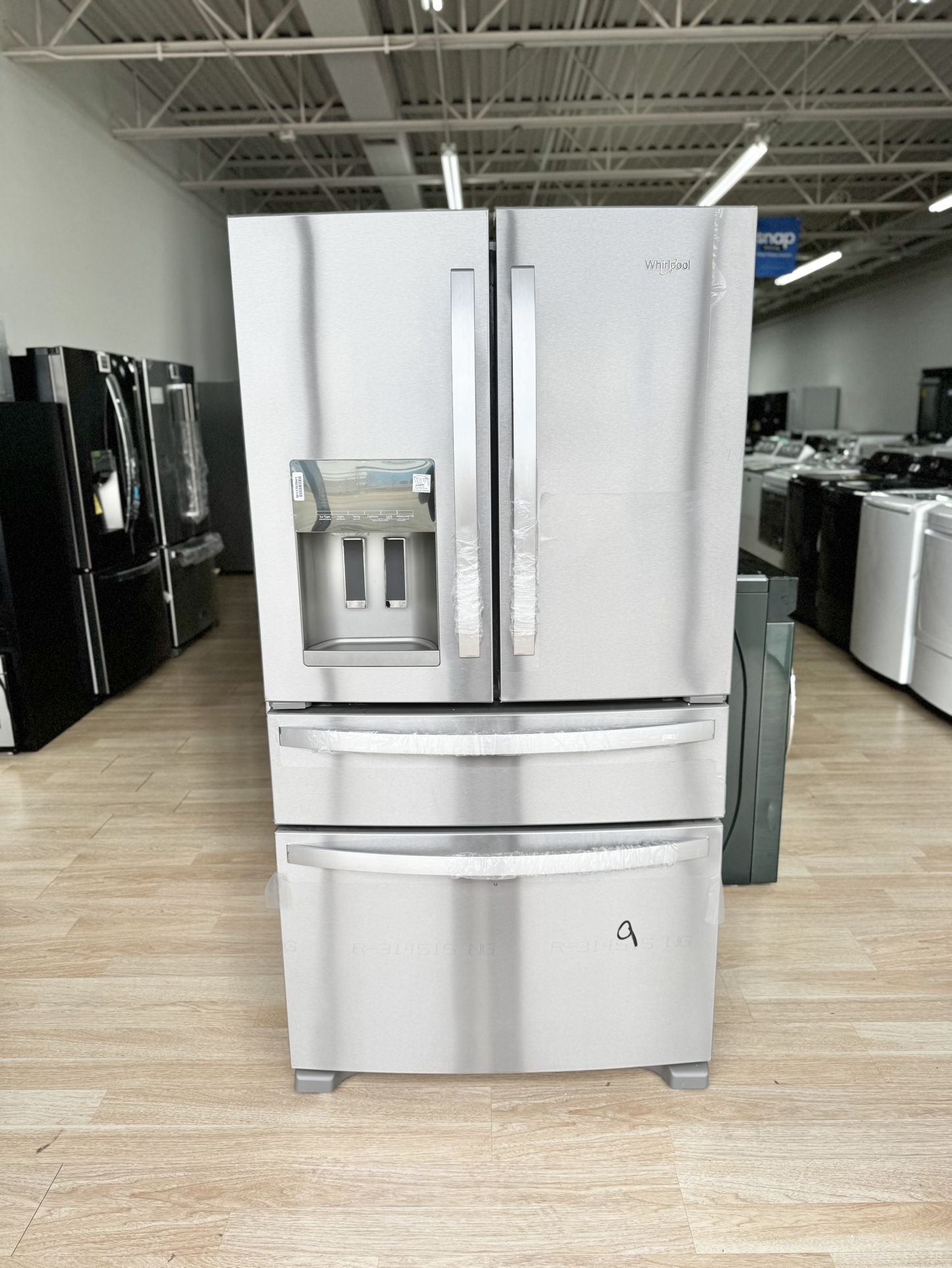 Brand-New Whirlpool 24.5 Cu. Ft. 4 Door French Door Refrigerator 36-Inch Wide in Stainless Steel - WRMF3636RZ