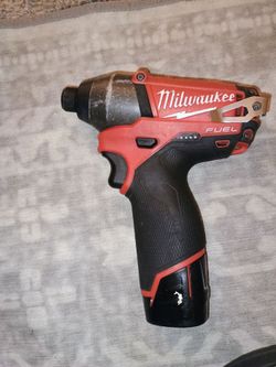 Milwaukee M12 1/4" hex impact driver.