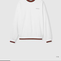 Brand New Authentic Gucci White Cotton Piqué Sweatshirt – XL | Retail $1,440 