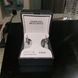 0.10ct Diamond Sterling Silver Earrings