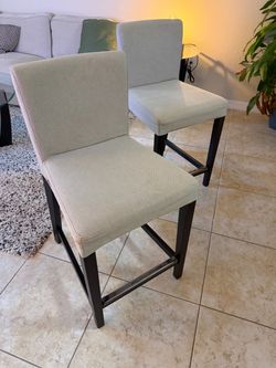 Barstools set of 2 - Grey Fabric