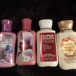 Four Bath and Bodyworks lotions