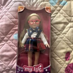 My Life as School Blonde Girl & African American Boy  7" Doll 