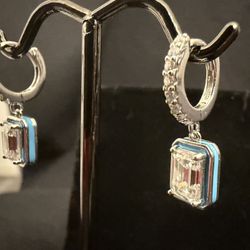 # 33. 1-Carat Moissanite Dangle Huggy Earrings