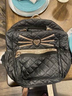 Black And Gold Cat Backpack 