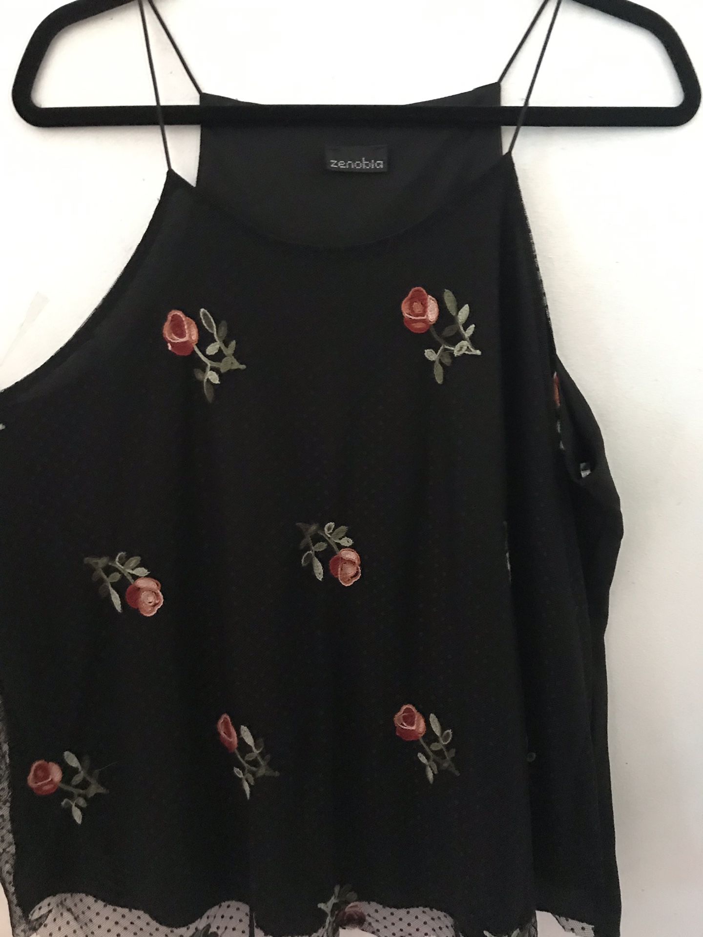 Black shirt with roses