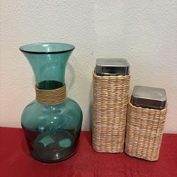 Bohemian Set - Vase & 2 glass canisters - Home Decor Lot - ALL for $10 - Simi Valley