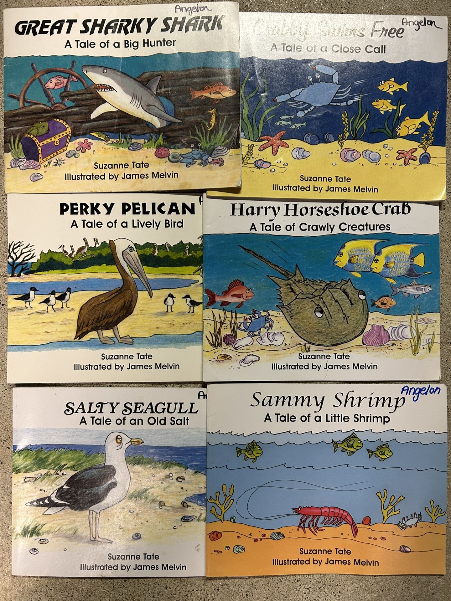 Sea animals themed children's books lot of 6