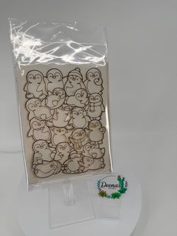 Penguin puzzle wood laser cut