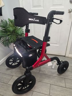 Rollator Walker with Seat, 12" All Terrain Wheels, walkers