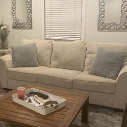 Cream Couch And Love Seat 