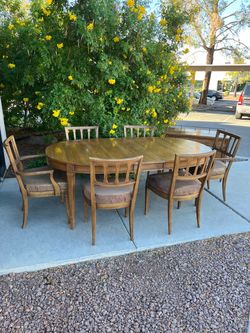 Vintage 60s MCM Drexel Triune dining table set ( can deliver for $10 )