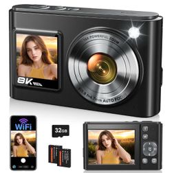 Brand New 8K Digital Camera 96MP WiFi Camera for Photography with Dual Screen
