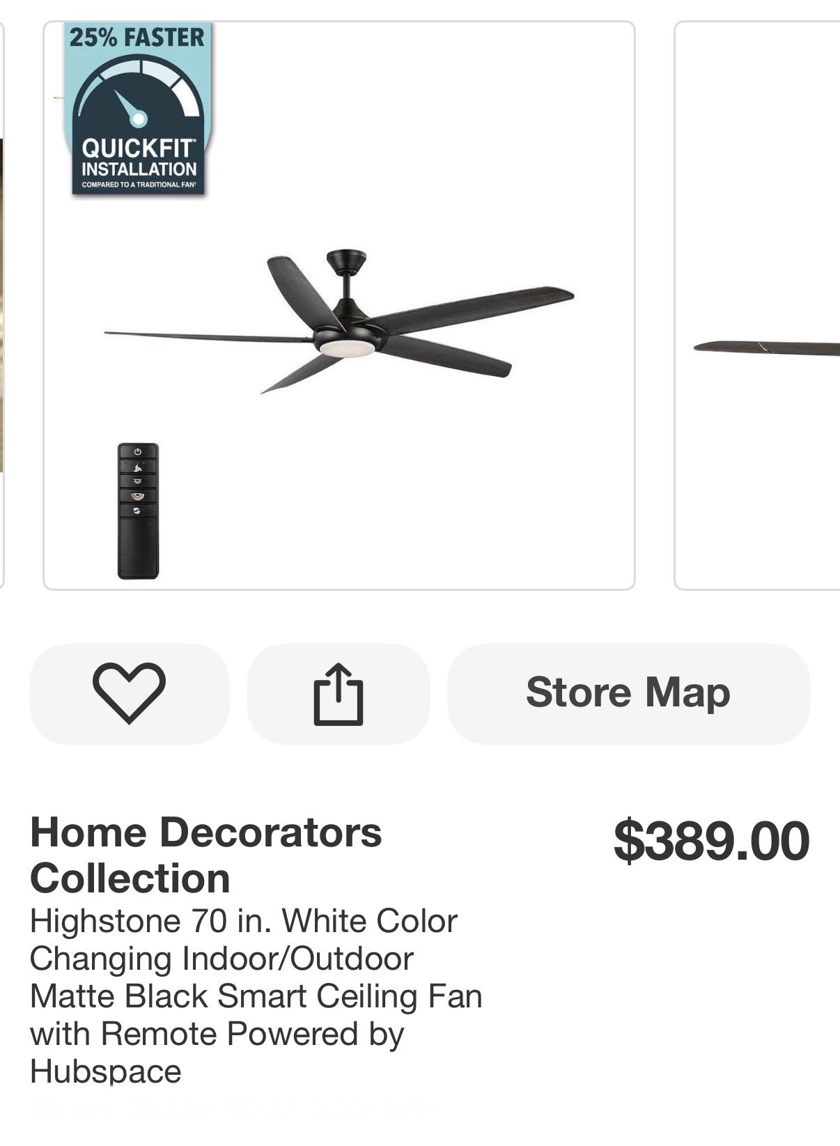 70in Highstone Smart Indoor/ Covered Outdoor Ceiling Fan