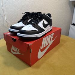 Nike Dunk Low Panda Black/white Sneakers With Box Size 7Y