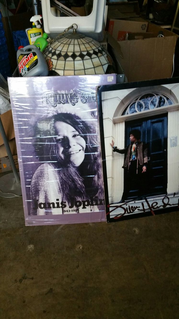 Janis Joplin Jimi Hendrix foam core mounted posters