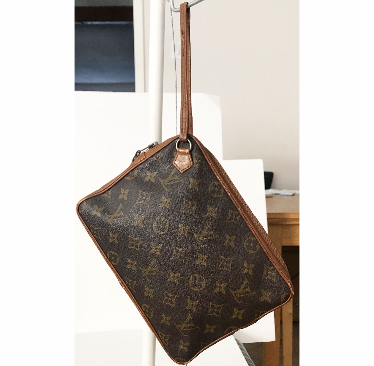 Authentic Louis Vuitton Monogram Sport Sac Wristlet Clutch Bag