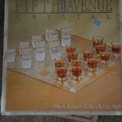 Glass Shots Checkers Board