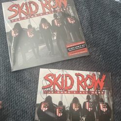 Skid Row The Gang's All Here Signed insert Red Transparent Vinyl LP