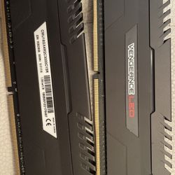  16 Gb 2x8 Ram Sticks Corsair Vengeance LED DDR4-3000 CL15 