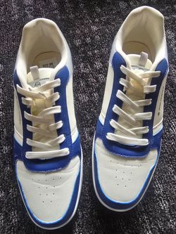 Piquadro ACBC Mens Low Top Sneakers US 10.5  EU 44 White Royal Blue Eco Leather