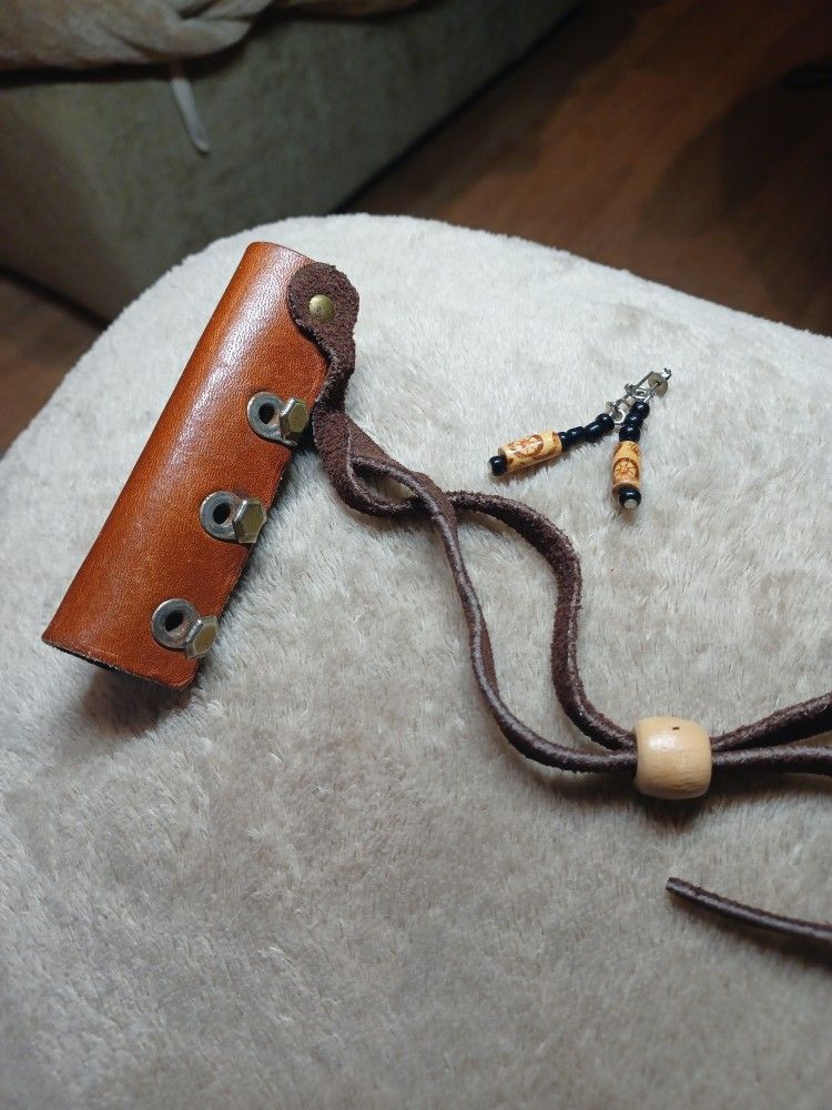 LEATHER HAIR BRAID,PONYTAIL HOLDER .