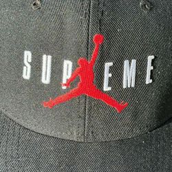 Supreme Jordan 6 Panel Hat Black SnapBack