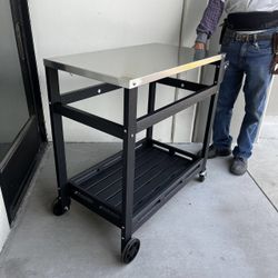 NEW Serving Cart BBQ Grill Cart Table Kitchen Island Table