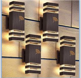 4 Pack Dusk to Dawn Outdoor Lighting, Modern Outdoor Wall Light Fixtures Brown Exterior Lights for House, Waterproof Aluminum Up and Down Lights Outdo