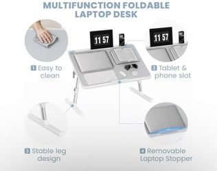 White Folding Laptop Bed Tray Table / Lap Desk