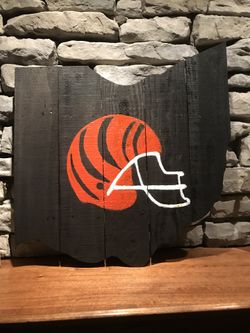 Bengals helmet painting on State of Ohio