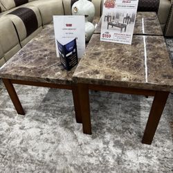 Coffee Table With Marble Top 3 Pieces Set