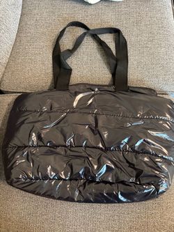 Black Quilted Puffer Tote Bag!