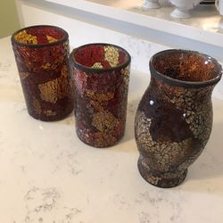 Vases Or Candle Holders  8” Tall And Tallest 9.5” Tall