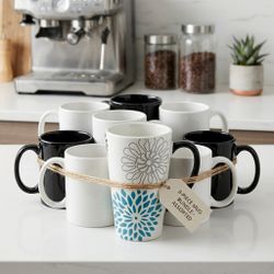 8-Piece Assorted Ceramic Mug Bundle