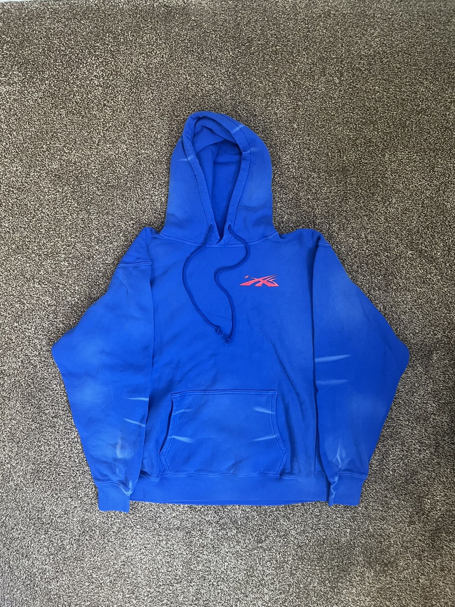 Hellstar Gel Hoodie Blue Size Medium