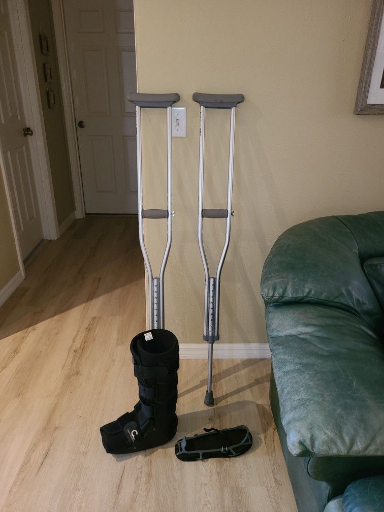 INJURED? OPERATION COMING UP? - CRUTCHES/SUPPORT BOOT- SAVE MONEY - ALL FOR ONLY $55